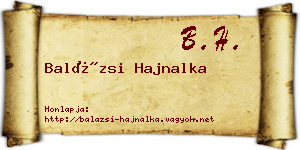 Balázsi Hajnalka névjegykártya